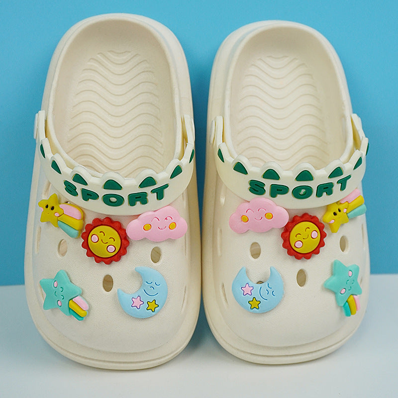 Children Kids Baby Fashion Girls Boys Casual Sun Moon Soft Sole Casual Clogs Slippers Shoes