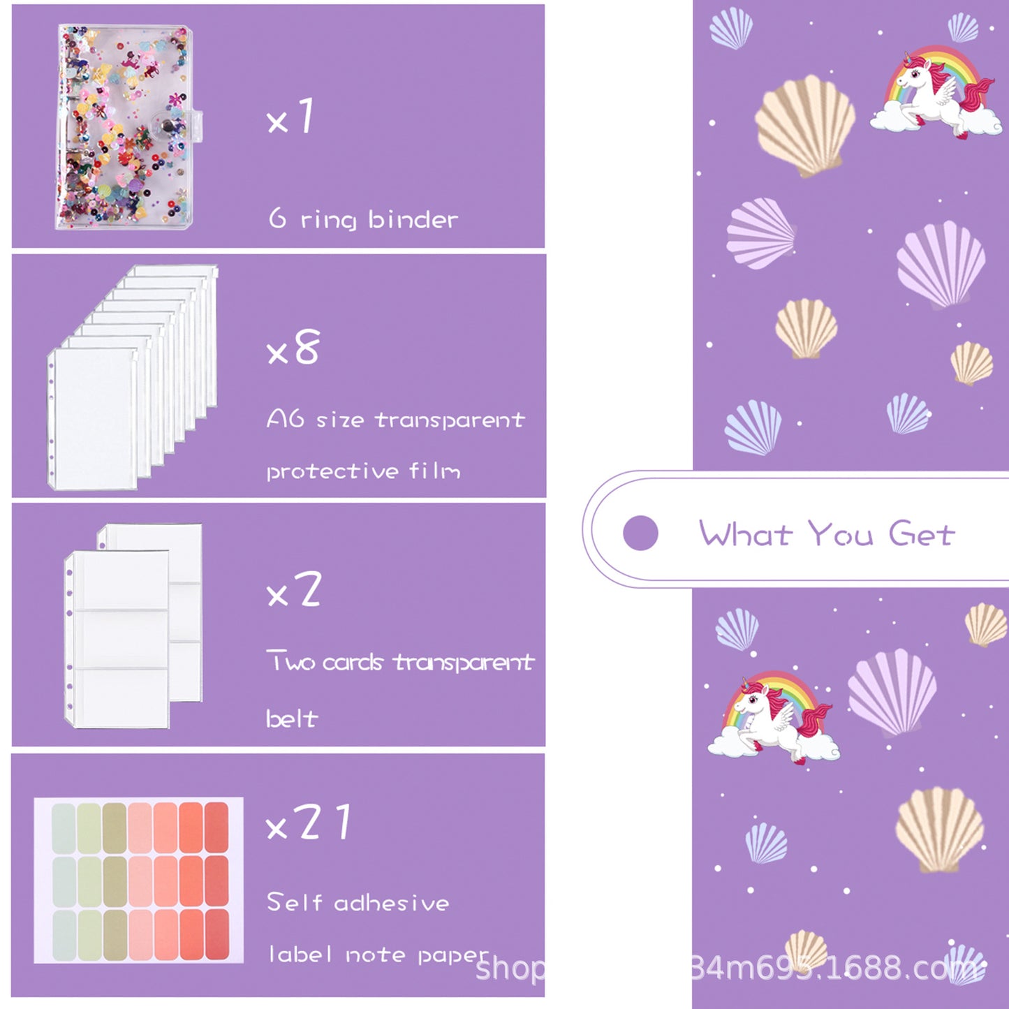 Transparent Creative A6 Binder Zipper Bag Notebook