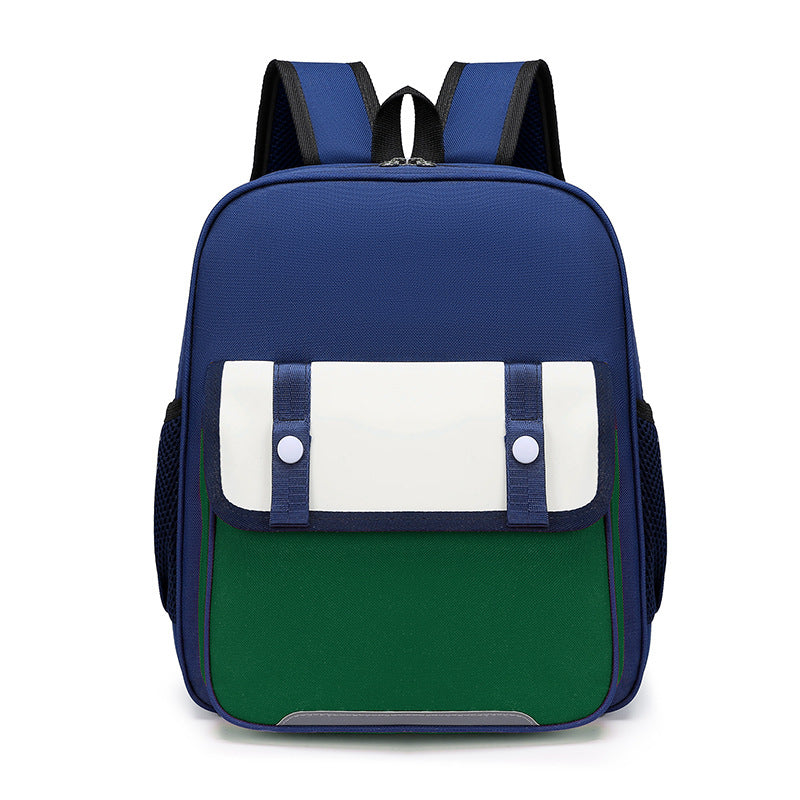Children Fashion Girls Boys Color Matching Nylon Backpack School Bag