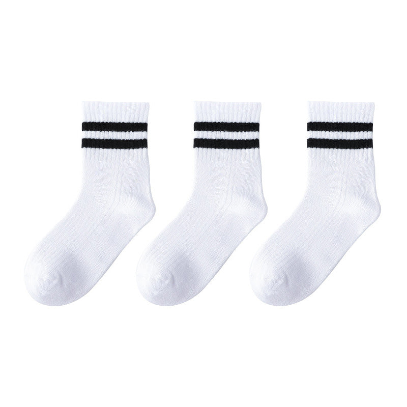 5pairs/set Kids Simple Striped Comfortable Breathable Socks