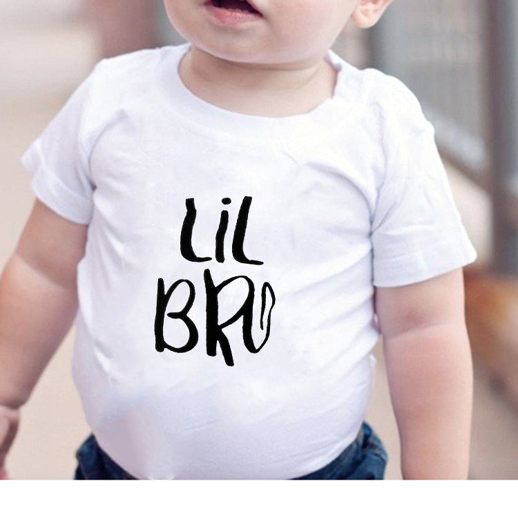 Children Kids Baby Fashion Girls Boys Sister Brother Round Neck T-Shirt