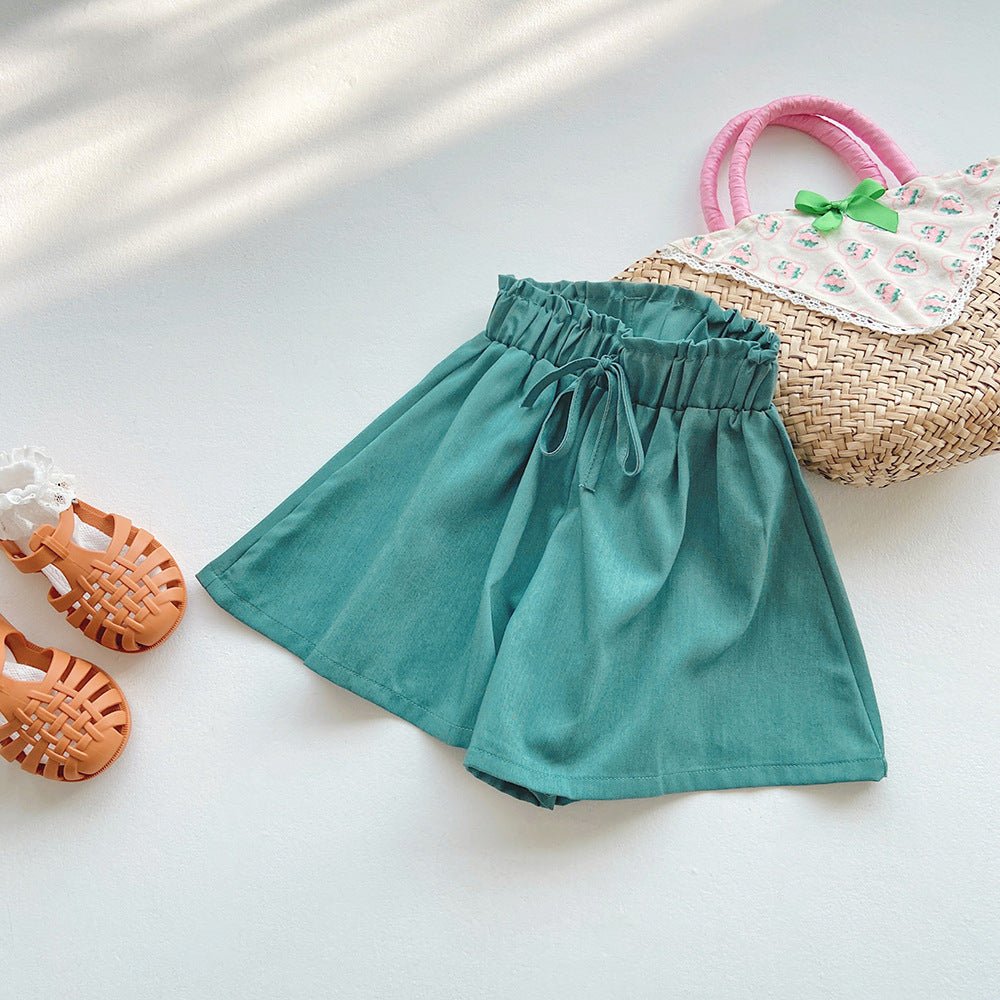 Children Kids Baby Fashion Girls Casual Basic Solid Color Shorts
