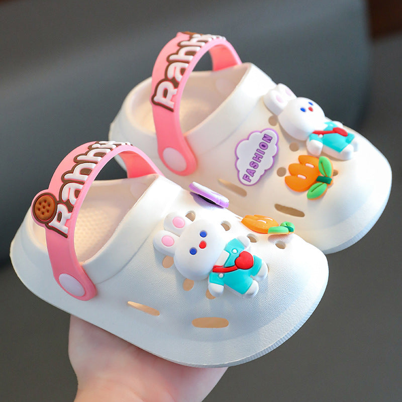 Children Kids Baby Fashion Girls Boys Cartoon Rabbit Bear Soft Sole Casual Clogs Slippers Shoes