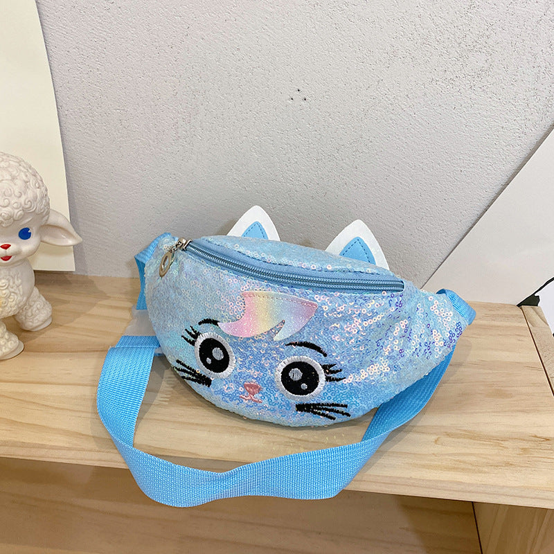 Kids Casual Cute Cartoon Sequins Waist Chest Bag