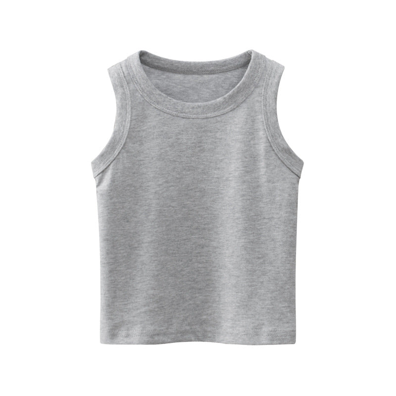 Toddlers Fashion Boys Solid Color Sleeveless Casual Basic Vest Top