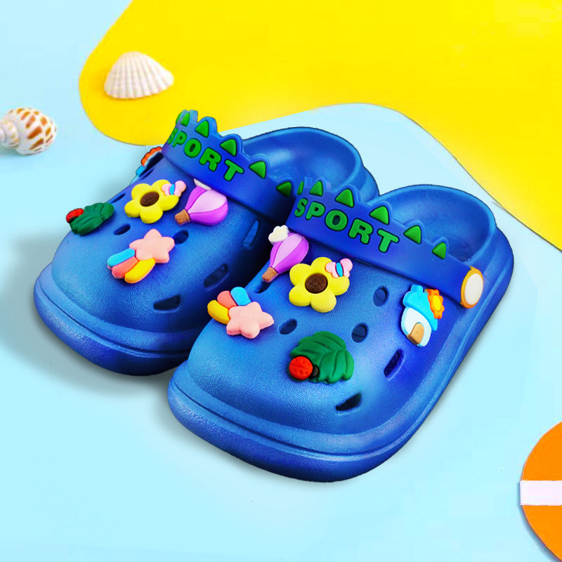 Children Kids Baby Fashion Girls Boys Cartoon Flower Rainbow Soft Sole Casual Clogs Slippers Shoes