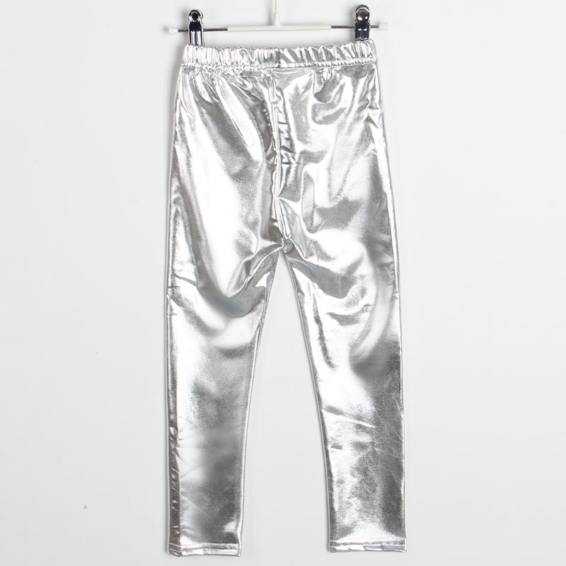 5pcs/set Kids Girls Basic Solid Color Elastic Pants
