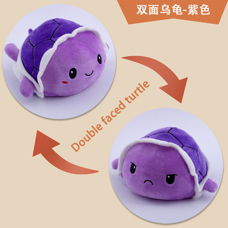 Turn Over Turtle Plush Toy Doll Cartoon Cute Double-Sided Plush Turtle Doll Kids Gift