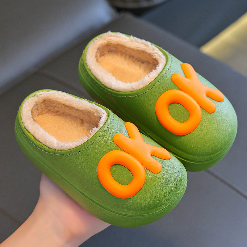 Kids Unisex Cute Alphabet Plush Slippers