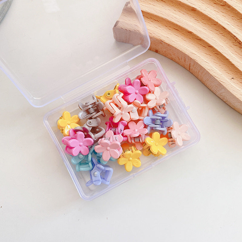 20pieces/set Basic Candy Color Daisy Four Leaf Clover Crown Paw Flower Heart Hair Clip