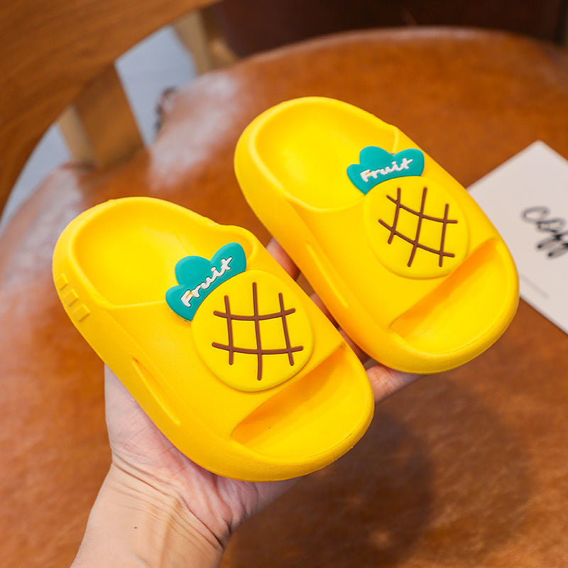 Kids Cute Cartoon Fruit Soft Bottom Non-slip Slippers