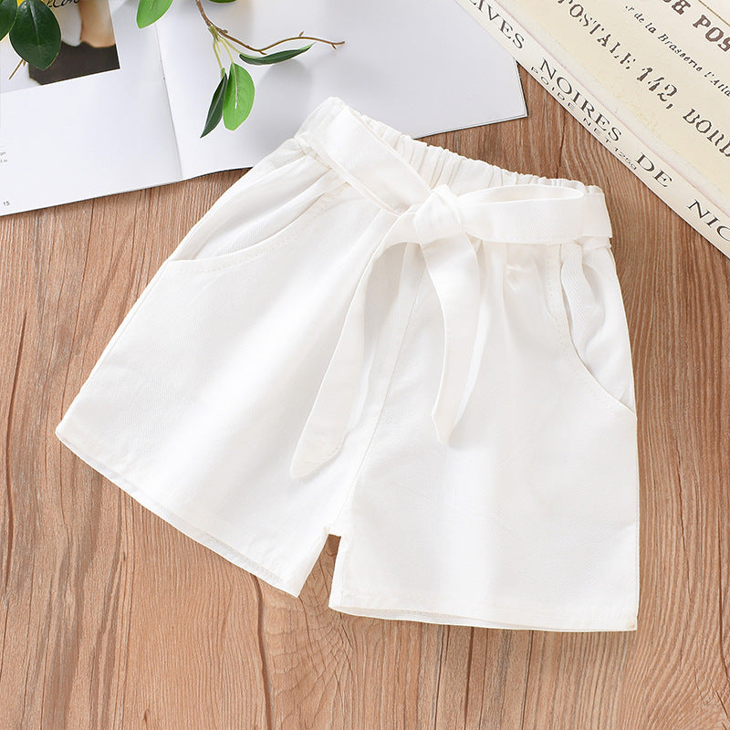 Children Kids Baby Fashion Girls Solid Color Thin Casual Shorts