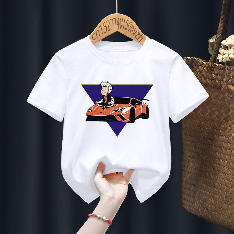 Kids Boys Casual Round Neck Sleeve Round Neck Short Sleeve Loose T-shirt