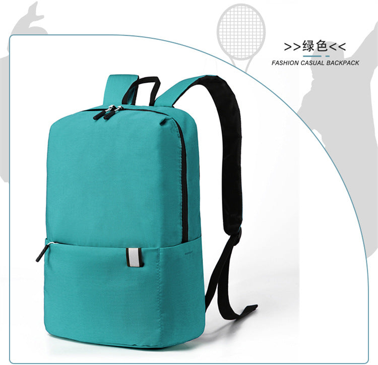 Children Fashion Simple Solid Color Canvas Backpack School Bag