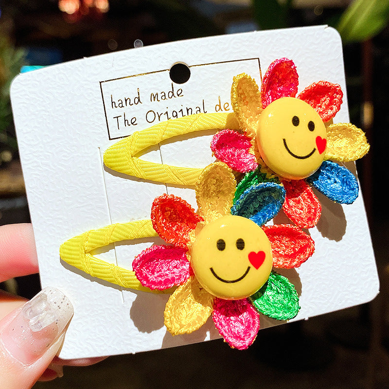 Children Cute Smiley Sunflower Hair Accessories