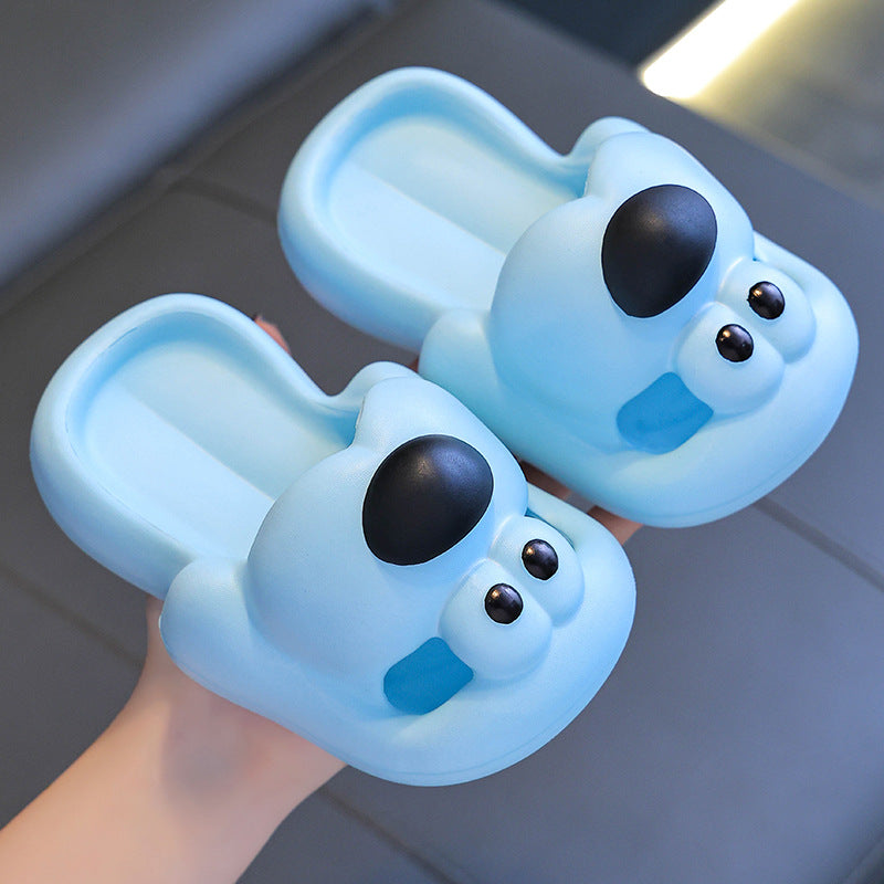 Kids Unisex Cute Cartoon Puppies Thick-Soled Cover Toe Slippers