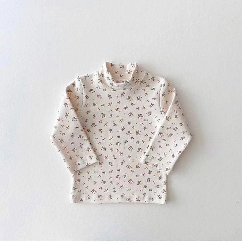 Children Kids Baby Fashion Girls Casual Basic Long Sleeve Half-High Collar T-Shirt Top