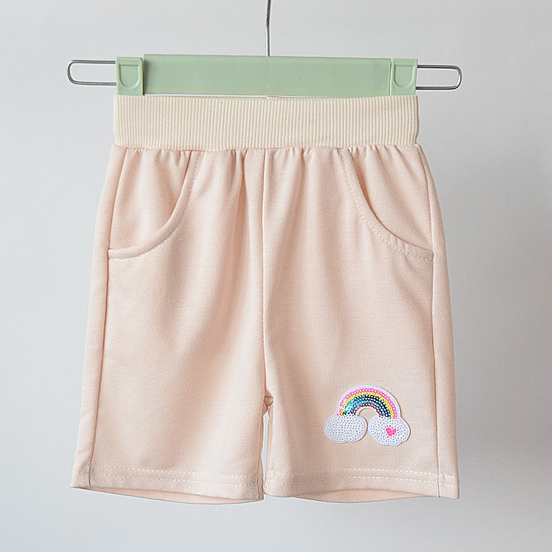Children Kids Baby Fashion Girls Casual Basic Sports Rainbow Shorts