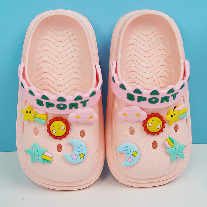 Children Kids Baby Fashion Girls Boys Casual Sun Moon Soft Sole Casual Clogs Slippers Shoes
