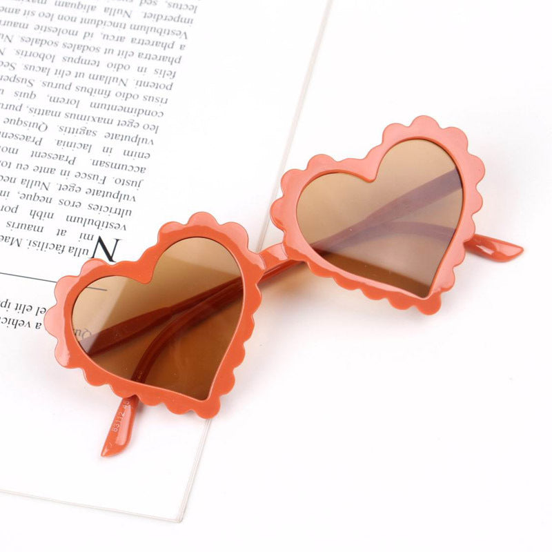 Kids Unisex Fashion Casual Valentine Basic Heart Frame Sunglasses