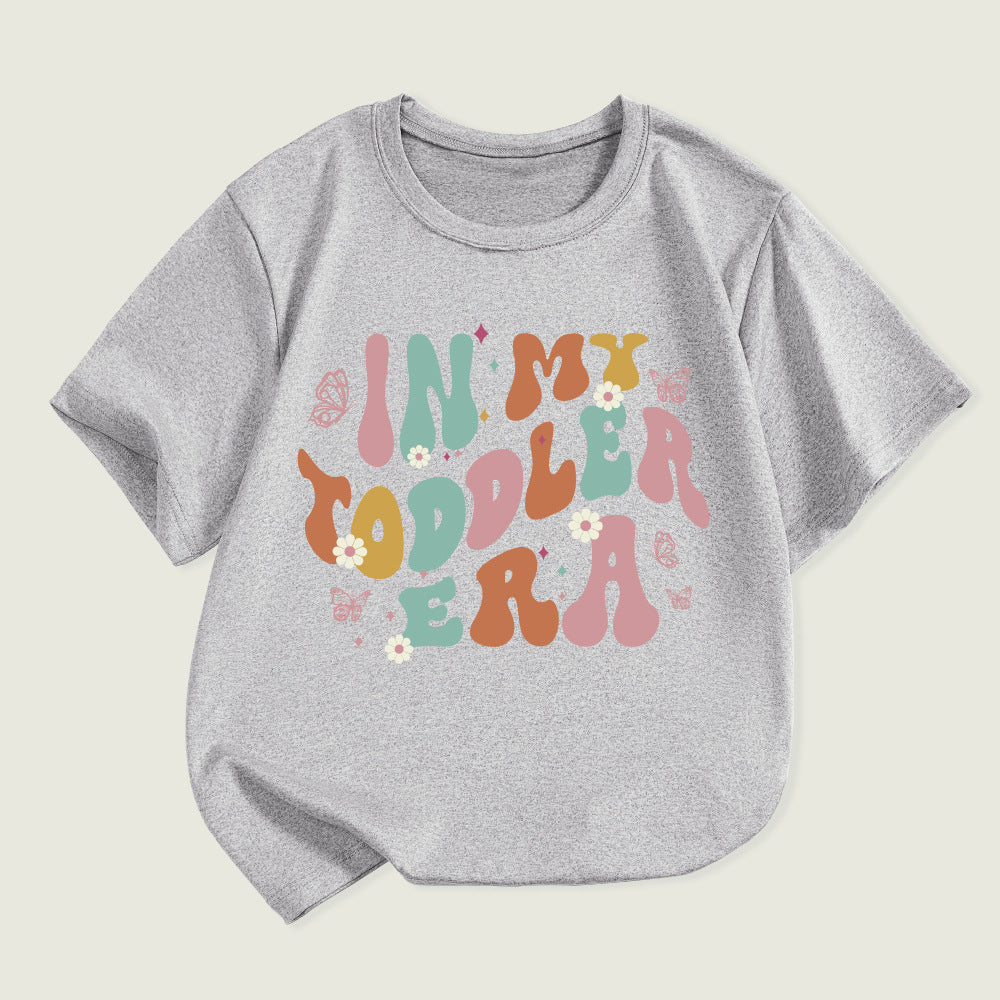 Kids Toddler Boys Girls Alphabet Print Short Sleeve T-Shirt