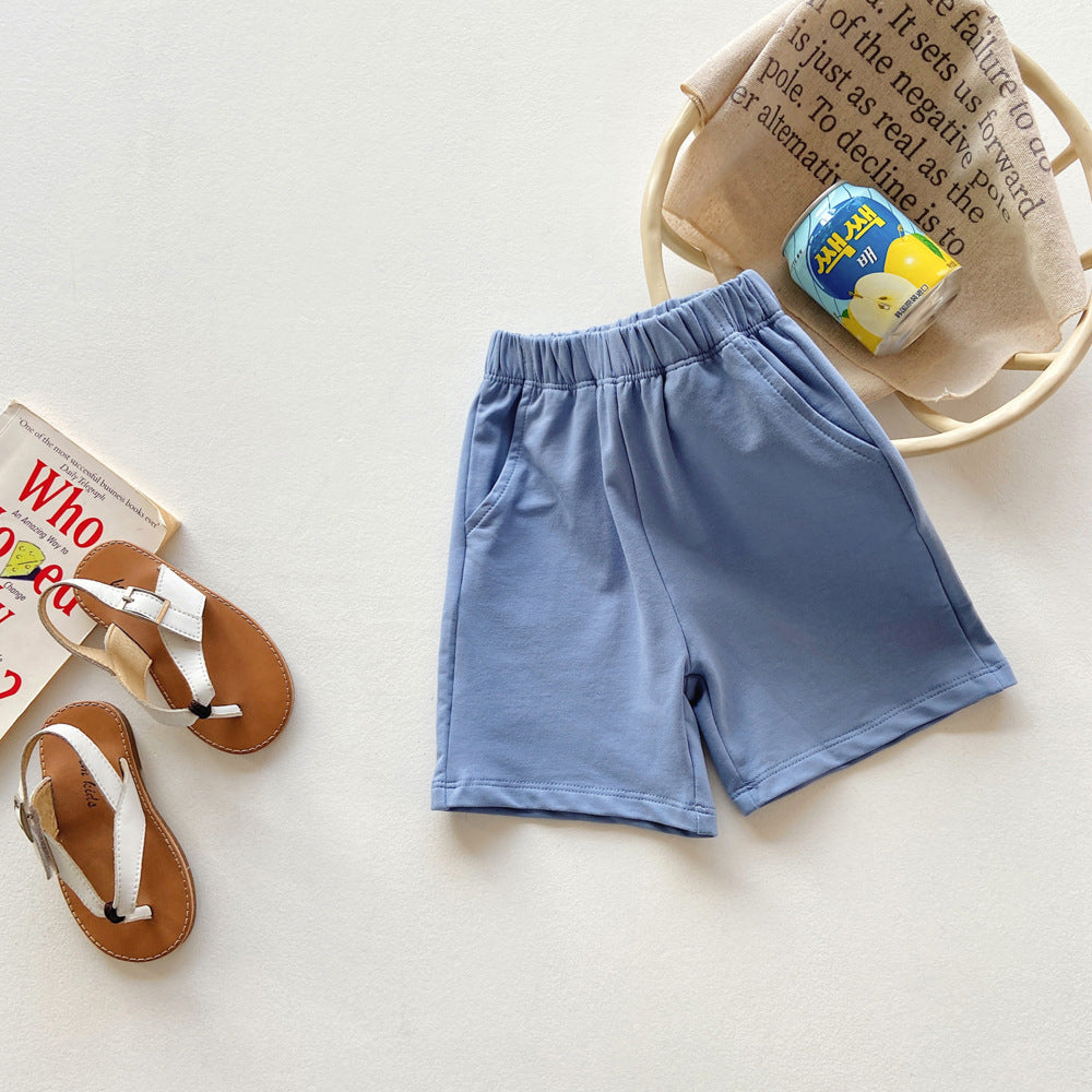 Children Kids Baby Fashion Girls Boys Casual Basic Solid Color Shorts