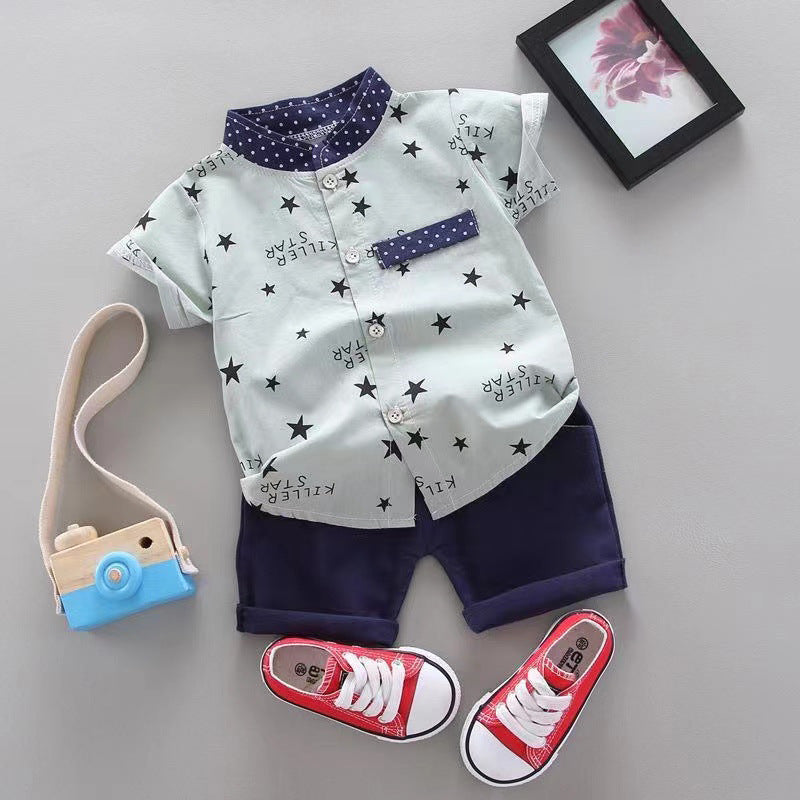 Boy'S Fashion Shirt Two-Piece Set
