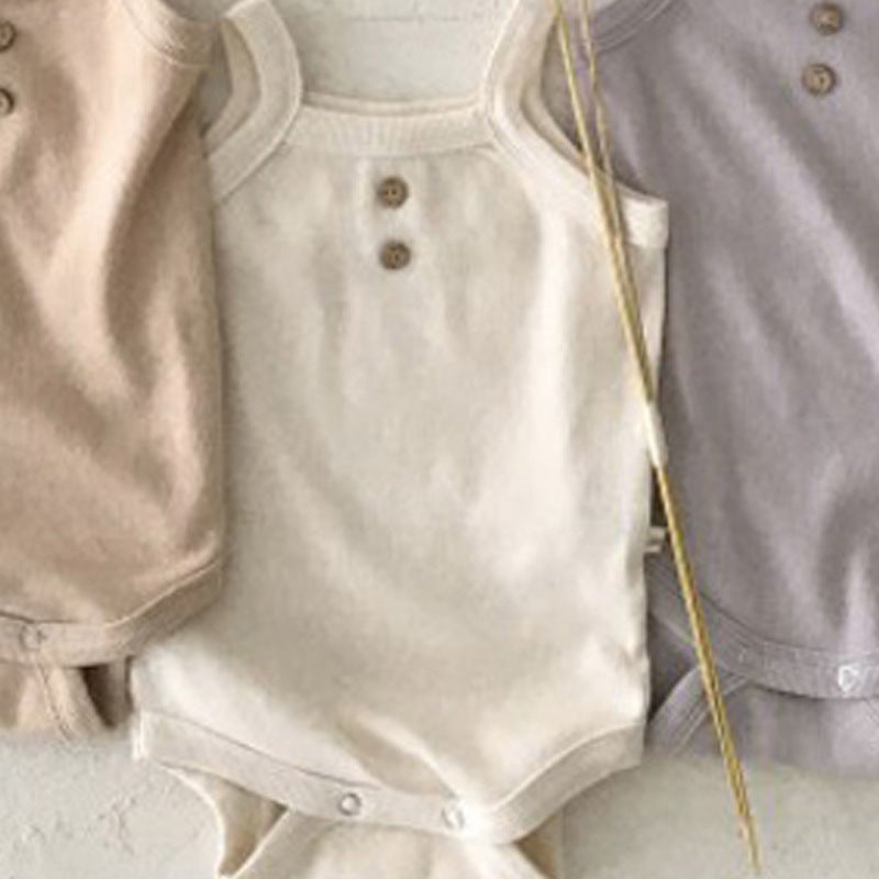 Unisex Baby Summer 3-6 Months Solid Color Floral Romper