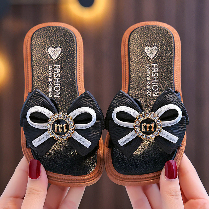 Girls Fashion Bow Slippers
