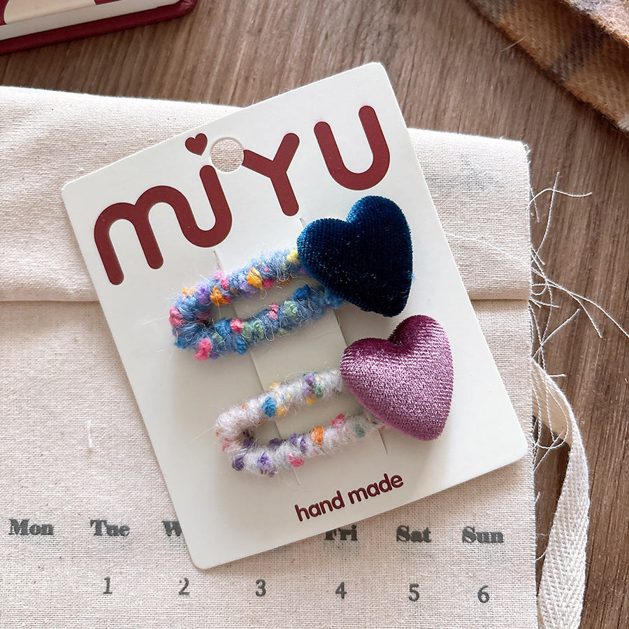 Kids Girls Sweet Cute Heart Hairpin