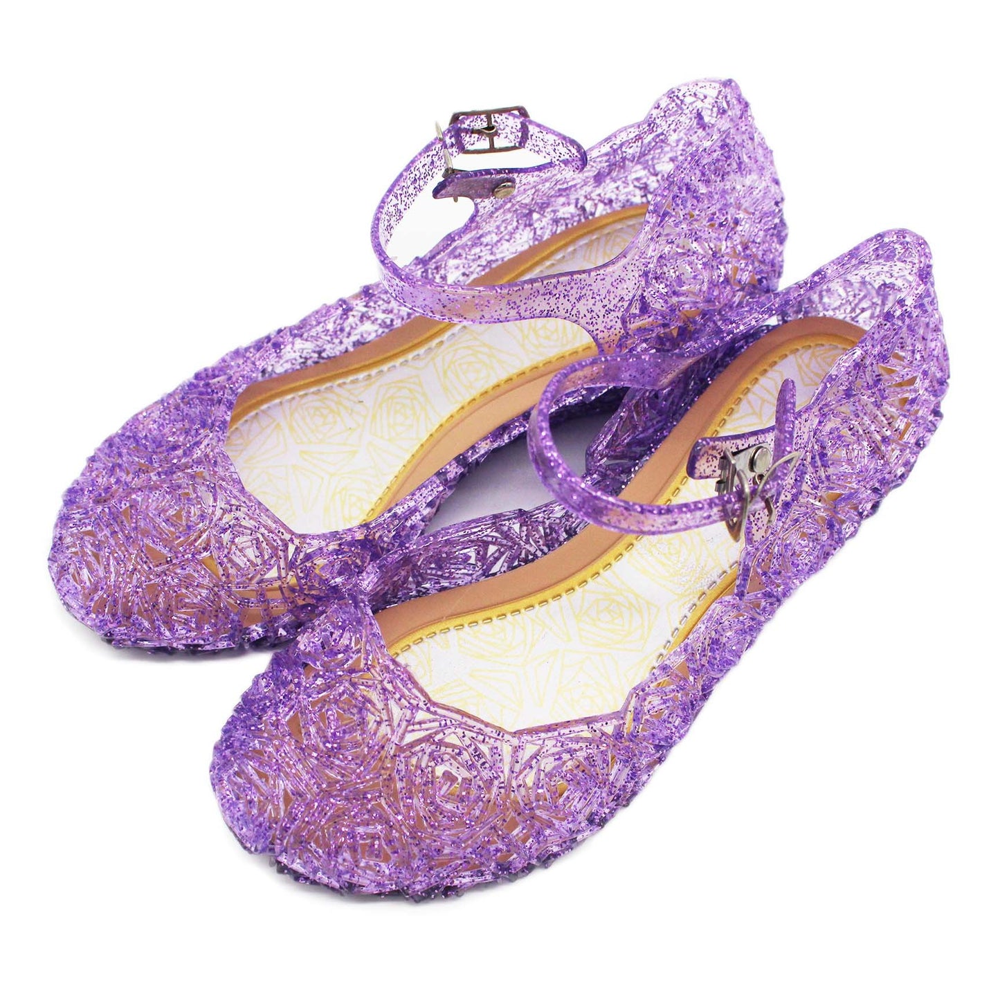 Girls Basic Solid Color Flower Princess Sandals