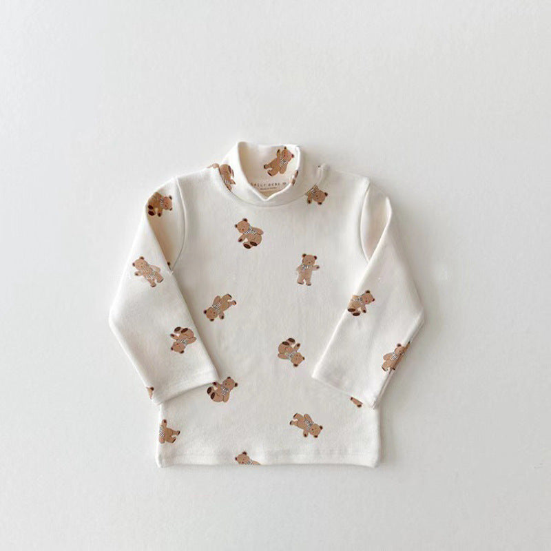Toddlers Newborn Baby Boys Girls Half Turtleneck Long-Sleeved T-Shirt