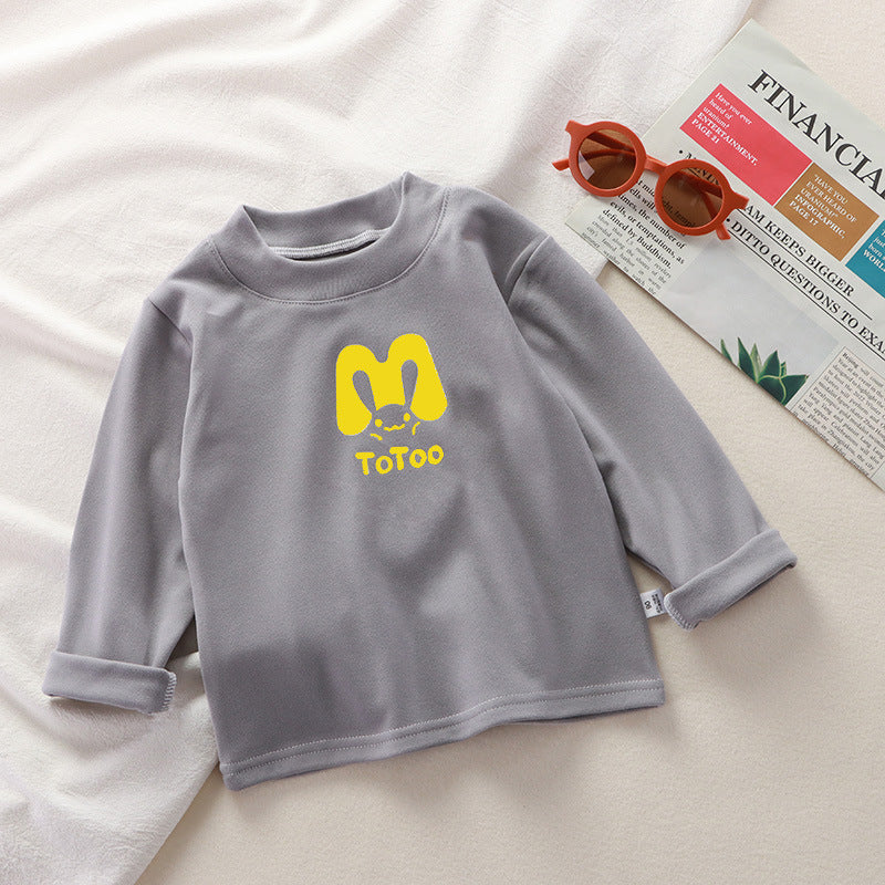 Kids Toddler Big Boys Girls Casual Cute Cartoon Alphabet Print Fleeces Long Sleeve T-Shirt
