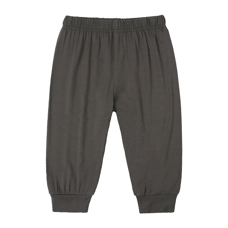 Kids Baby Boys Girls Casual Basic Solid Color Trousers