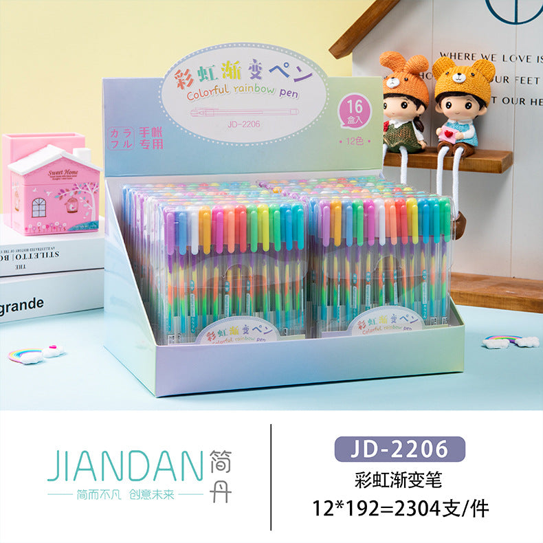 12Pcs/Set Creative Multicolor Color Fluorescent Glitter Pen Set