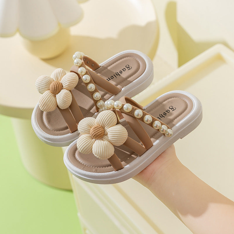 Children Fashion Platform Floral Girls' Slippers