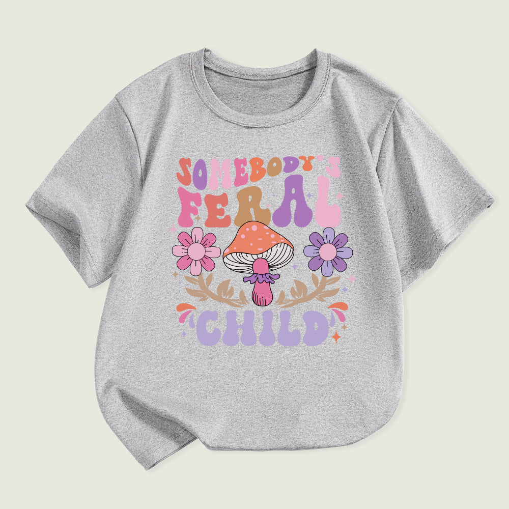Kids Toddler Boys Girls Alphabet Print Short Sleeve T-Shirt
