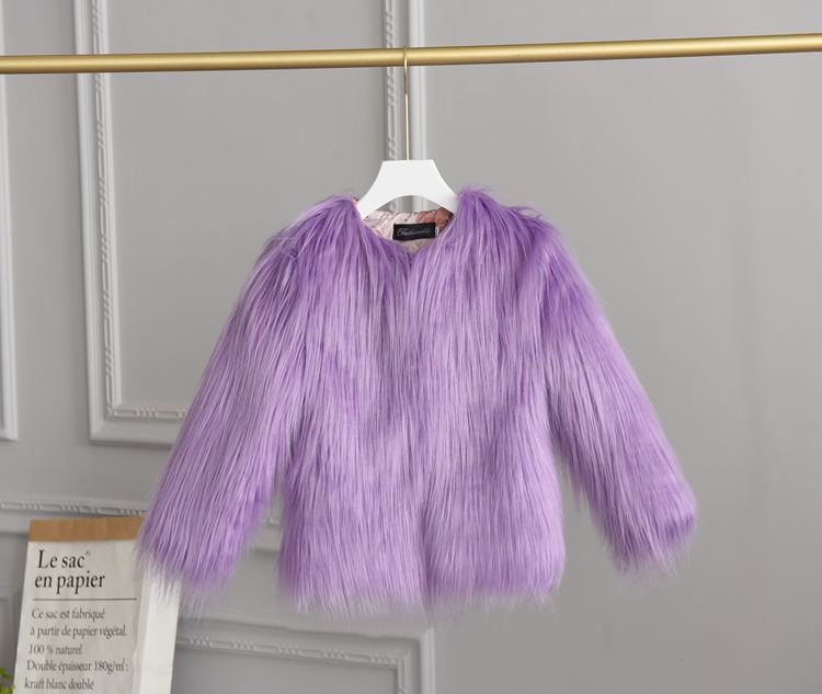 Winter Kids Toddler Girls Faux Fur Plush Solid Coat