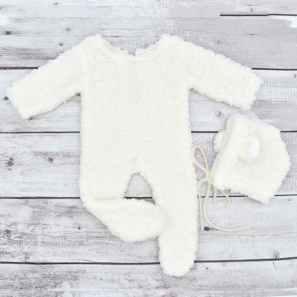 Newborn Baby Bear Photography Clothing Plush Jumpsuits