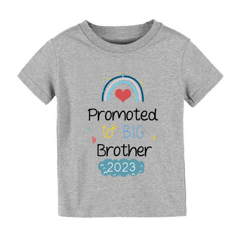 Children Kids Toddlers Girls Boys Short-Sleeved Letter Print T-Shirt