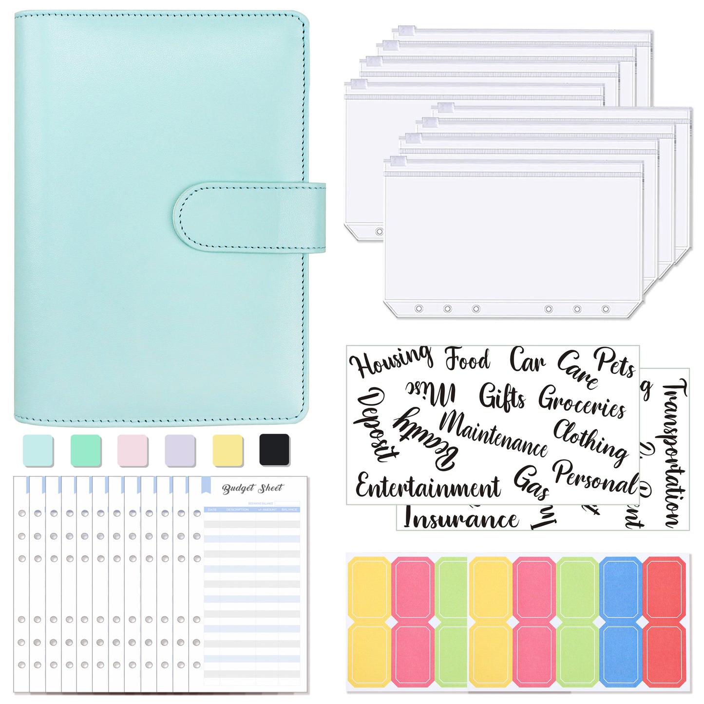 A6 Binder Budget Macaron Leather Notebook