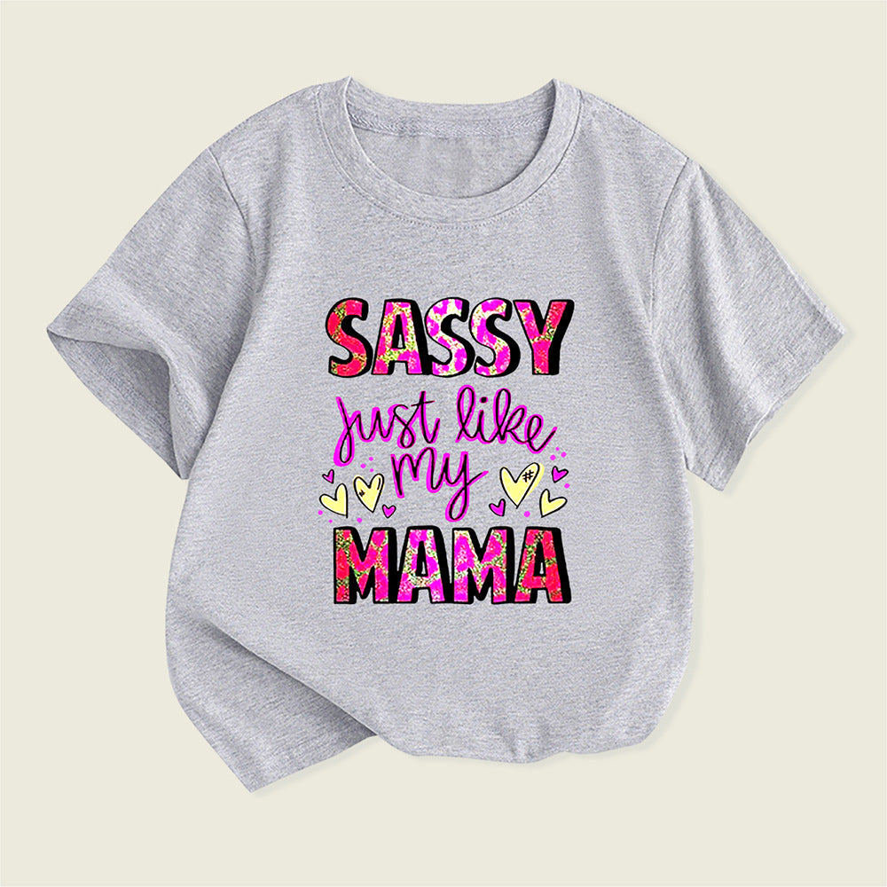 Kids Toddler Boys Girls Casual Cute Alphabet Print Short Sleeve T-Shirt