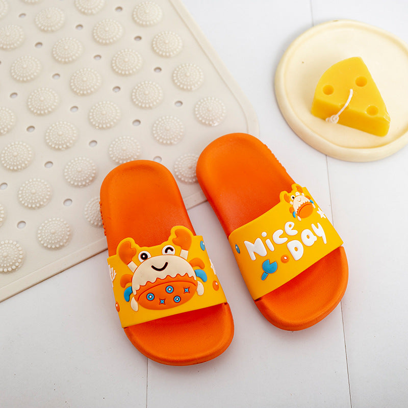 Children Kids Baby Fashion Girls Boys Casual Cartoon Cute Crab Home Non-Slip Slippers Shoes