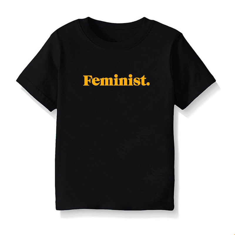 Children Kids Toddlers Girls Boys Short-Sleeved Letter Print T-Shirt