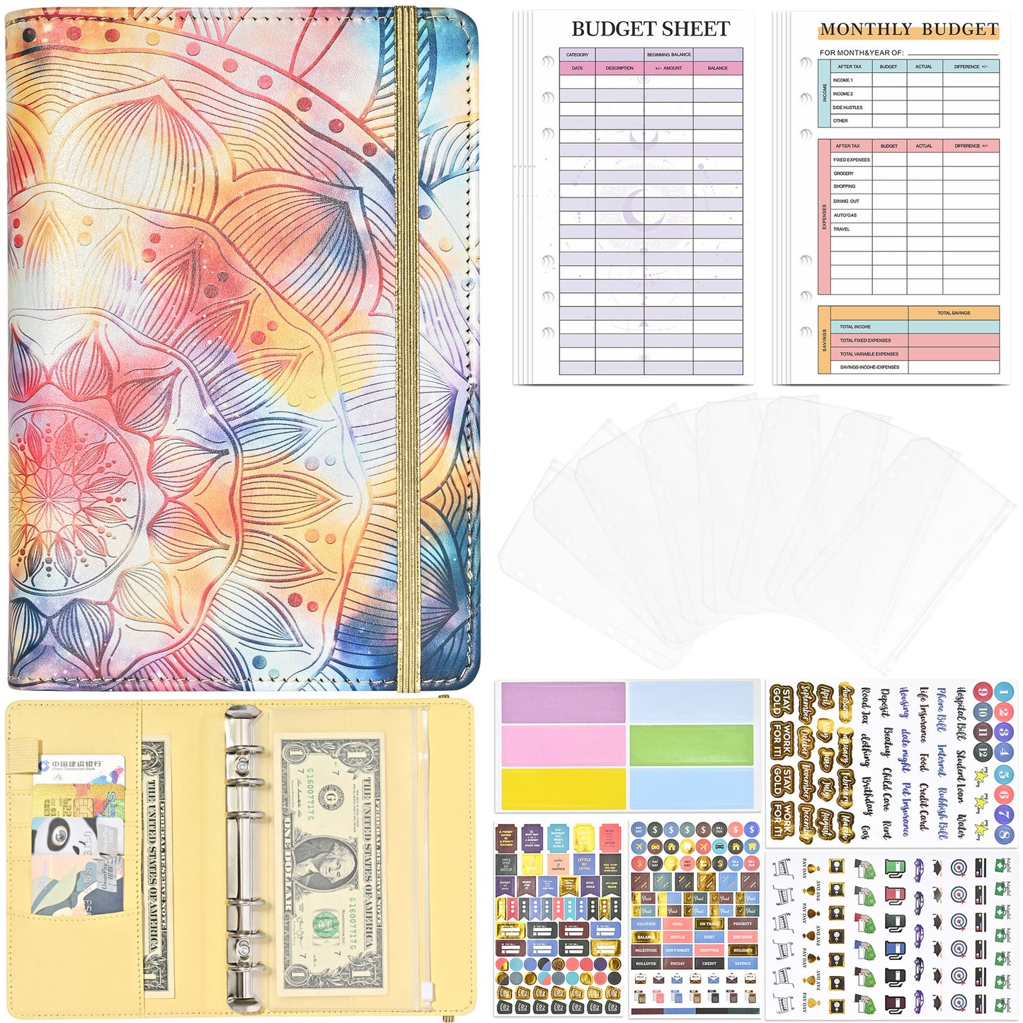 A6 Binder Financial Planning Leather PU Notebook