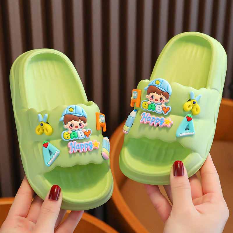 Children Kids Baby Fashion Girls Boys Cartoon Soft Sole Casual Slippers Shoes