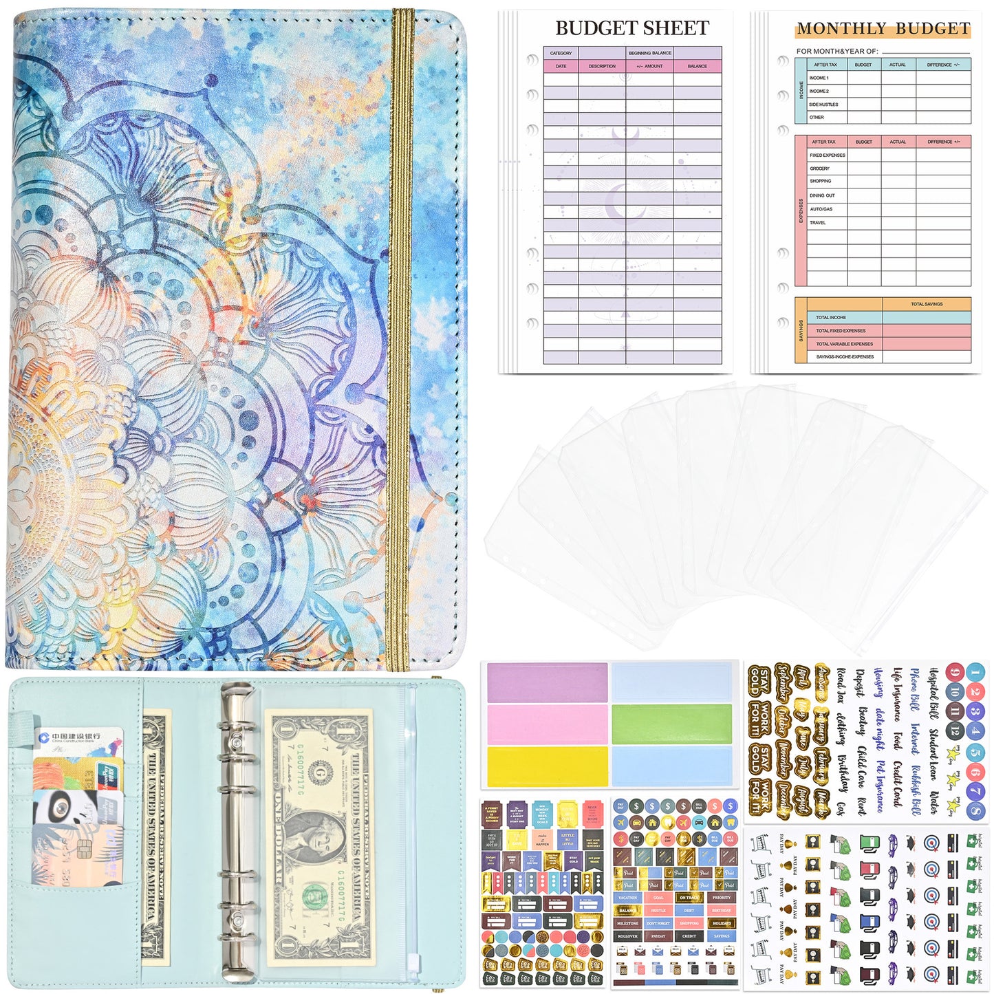 A6 Binder Financial Planning Leather PU Notebook