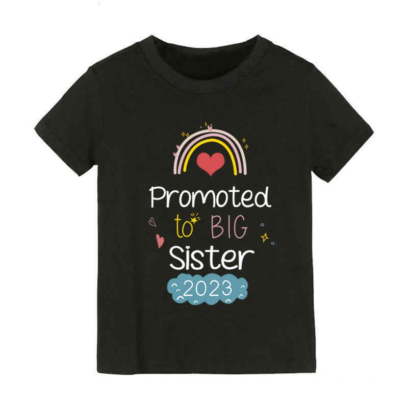 Children Kids Toddlers Girls Boys Short-Sleeved Letter Print T-Shirt