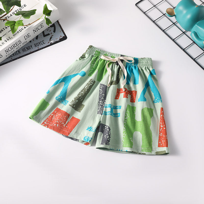 Children Kids Baby Fashion Girls Boys Print Casual Shorts