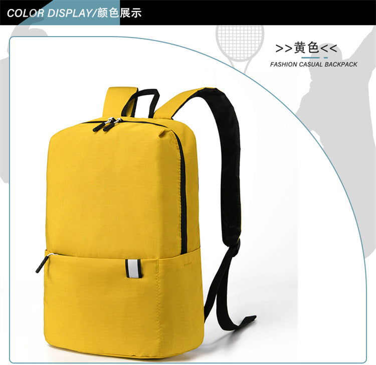 Children Fashion Simple Solid Color Canvas Backpack School Bag